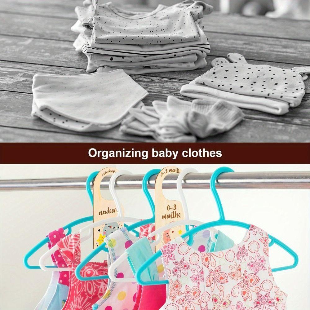 7/8Pcs Wood Infant Wardrobe Divider Nursery Clothes Organizers Size From Newborn To 24 Months