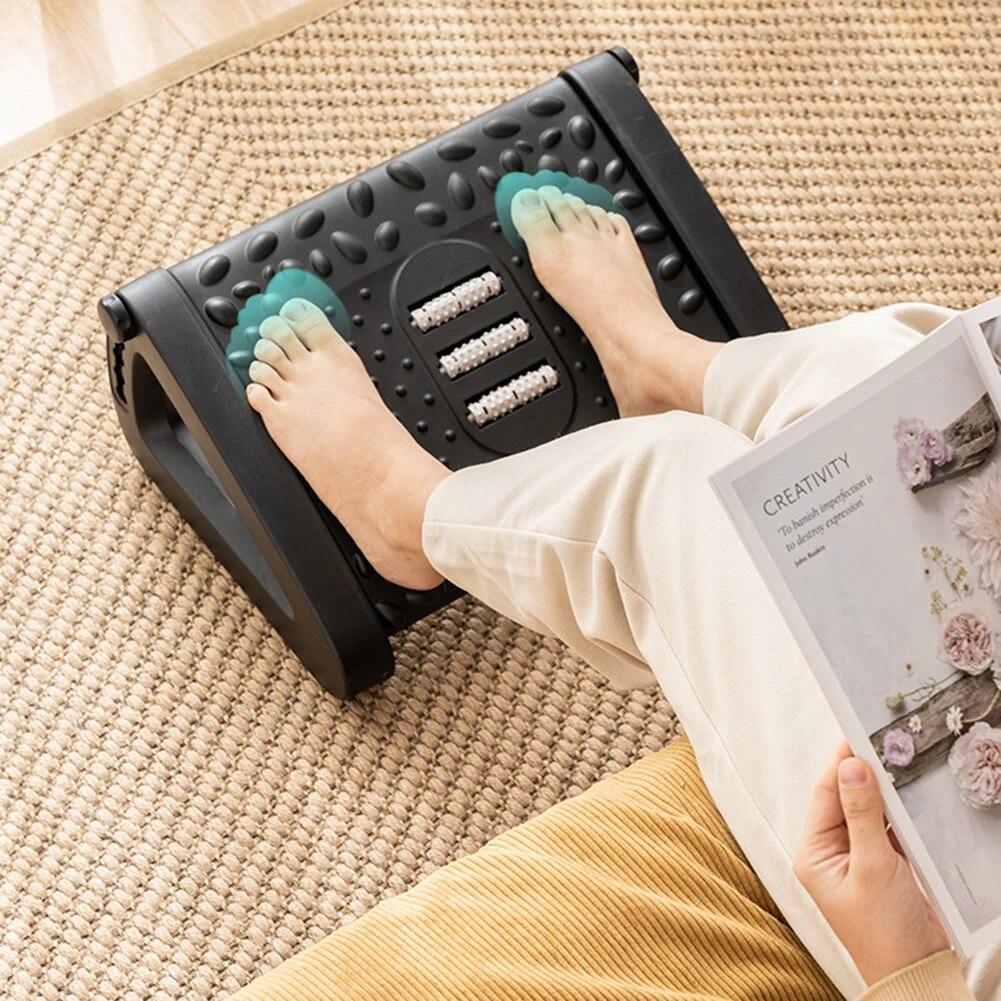 Эргономичная офисная подставка для ног, портативная подставка для ног под столом, табурет для ног для домашнего офиса, работа, подставка для ног с массажными роликами