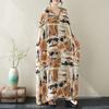 Dimanaf 2024 Plus Size Dress Women  Summer V-Neck Sundress Bohemian Floral Print Loose Big Oversize Maxi Dress 5500