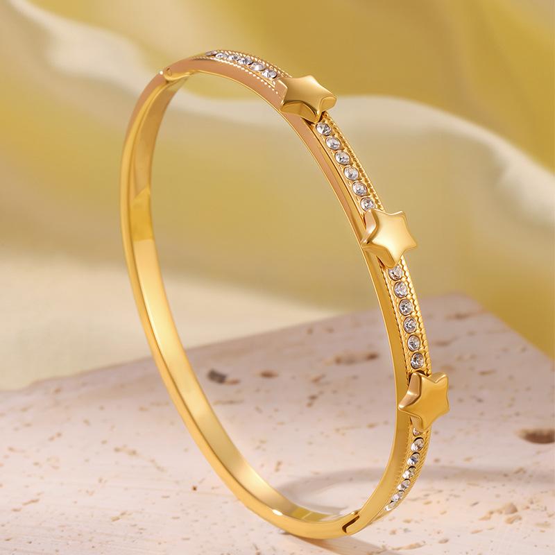 Women's High-end Couple's Bracelet Five-pointed Star Titanium Steel Bracelet
