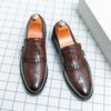 Модные мужские кожаные повседневные туфли с кисточками, классические коричневые мужские деловые туфли, остроносые свадебные туфли жениха на мягкой подошве