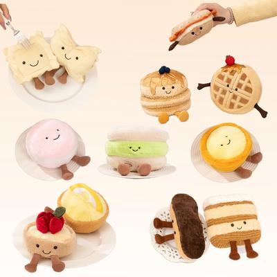 Милая серия десертов Плюшевая игрушка Мягкая игрушка Еда Торт, Яичный тарт, Вафля, Блинчик, Макарон, Эклер Кукла Украшение для дома Подарок для детей