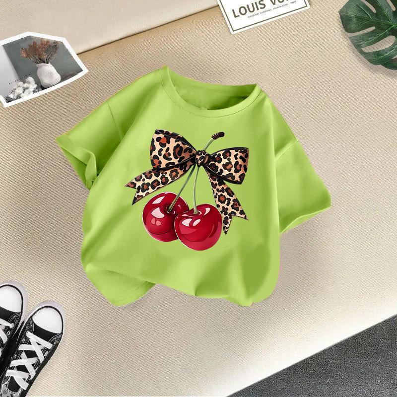 Children's Casual Short-sleeved T-shirt - Summer Girl's Cute Cherry T-shirt