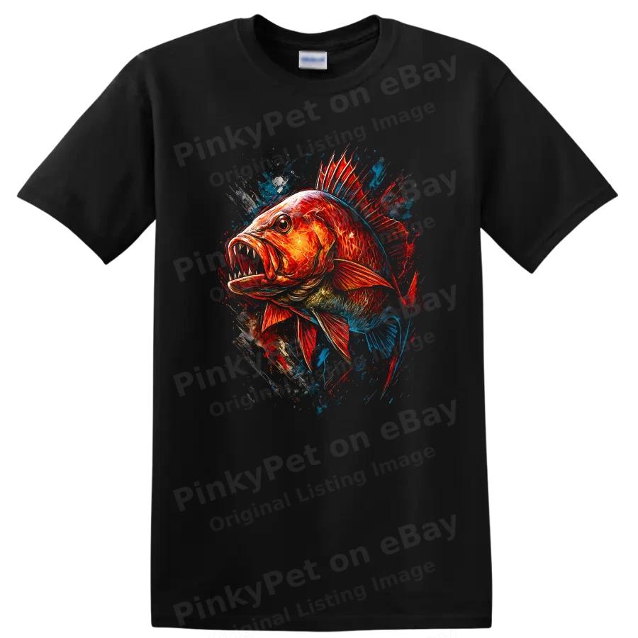 Fish Graphic Art T Shirt Ocean Fishing Sports Creative Design Tee