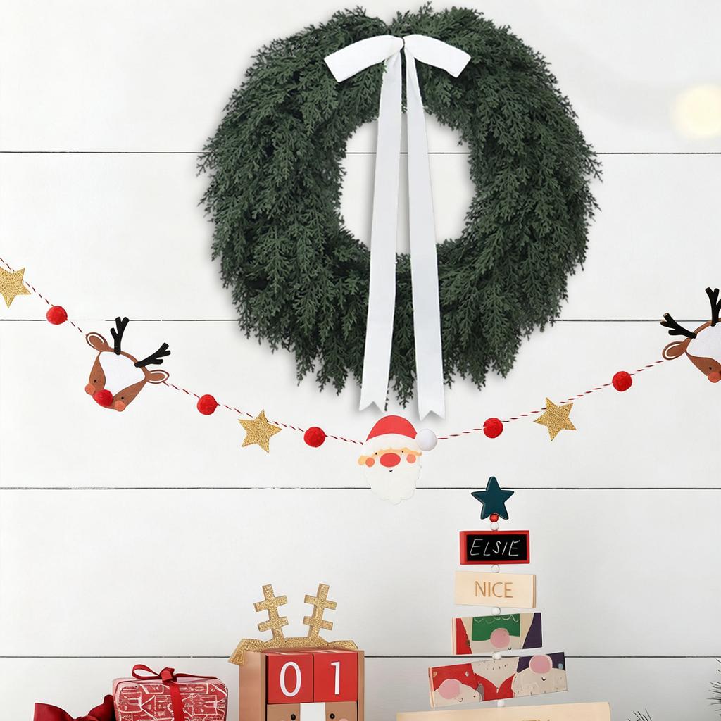 Рождественский венок из искусственной пихты с натуральным видом, зеленый