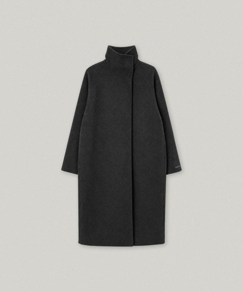 FOLNUA Balmacaan Over Fit Handmade Coat (Charcoal)