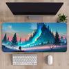 Очень большой коврик для мыши с горным пейзажем и утолщенным краем с оверлоком для офисных столов