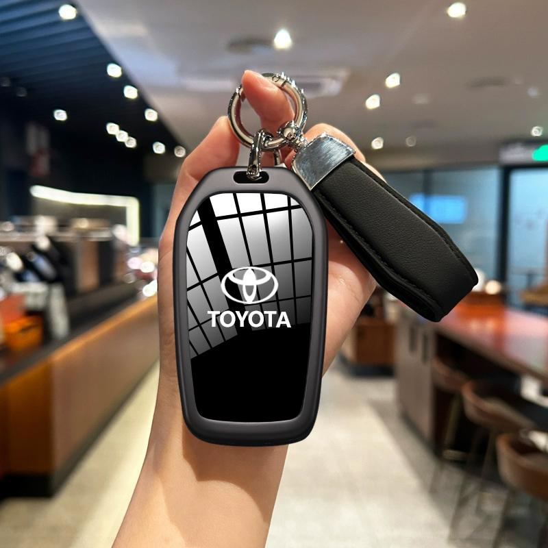 Black Transparent Key Fob Case Cover For Toyota Corolla Cross Yaris Sienna Venza Harrier Hilux Tundra Mirai Land Cruiser Alphard