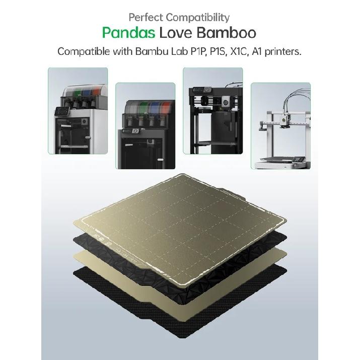 BIGTREETECH Panda Build Plate For Bambu Lab P1S P1P P2S Spring Steel Bambulab A1,P1,X1,X2D Textured Pei Sheet For Bambulabs Heat