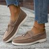 Classic Women Casual Flat Shoes Fashion Nude Luxury Comfortable Slip On Loafers Shoes High Quality Suede Walking Shoes