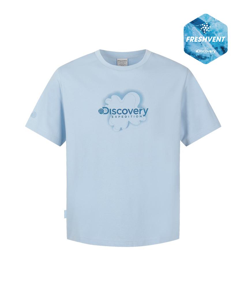 DISCOVERY EXPEDITION Uni Freshvent Футболка с коротким рукавом с надписью-картой (Л/Синий)