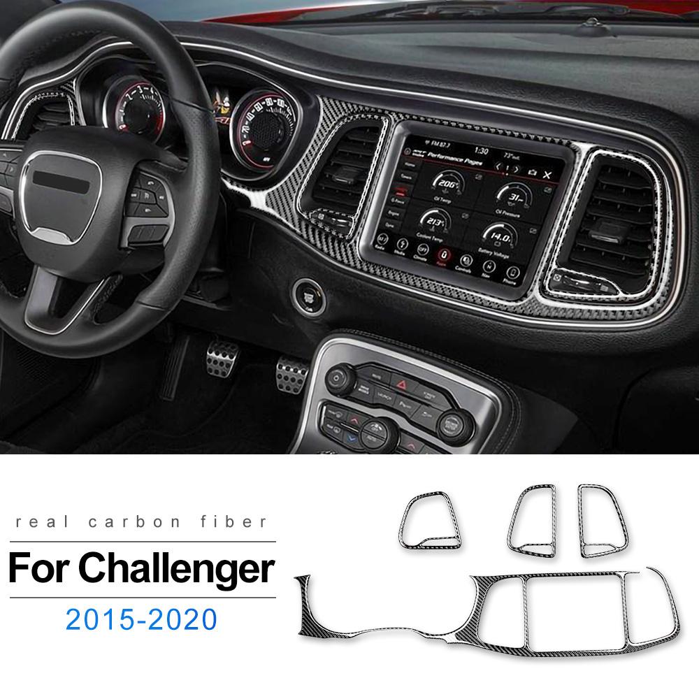 Real Soft Carbon Fiber Sticker for Dodge Challenger 2015 2016 2017 2018 Interior Car Gear Shift Panel