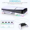 Горизонтальная консоль-стойка RGB с 14 режимами освещения и 4 USB-концентраторами, боковая подставка для PS5 Slim Disc и Digital, базовый держатель с функцией быстрой зарядки контроллера