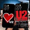 Мягкий чехол для телефона Rock Band U-U2 для iPhone 16 16E 17 Air 15 Pro Max 14 Plus 13 Mini 11 12 7 Черный корпус