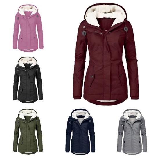 Зимнее пуховое пальто с подкладкой, капюшоном и карманами, застежка-молния, парка с завязками на шнурке