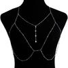 Cross Chest Breast Belly Body Chain Necklace For Women Girls Bra Wedding Sexy Ball Body Jewelry Prom Party Deco Accessories