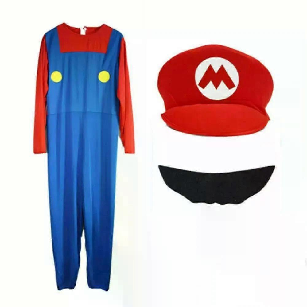 Adult Super Mario and Luigi Bros Mens Fancy Dress Costume S