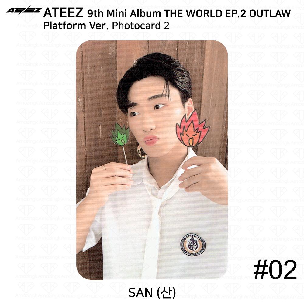 ATEEZ Девятый мини-альбом THE WORLD EP.2 OUTLAW Platform Ver Официальная фотокарточка 1 2 3