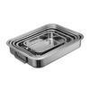 Stainless Steel Baking Tray Heavy Duty Turkey Roasting Pan Oven Flat Rack Induction Roast Tray for Chicken Vegetable Lasagna