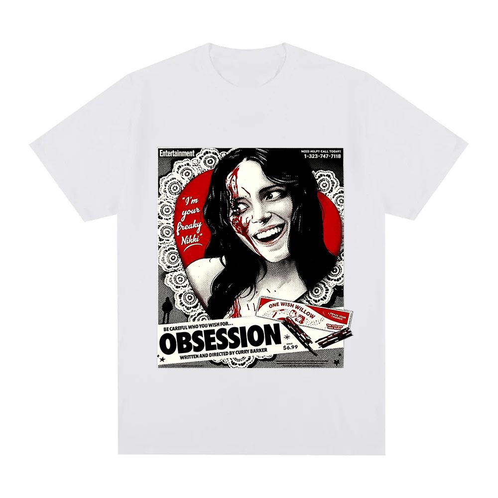Футболка с графическим принтом из фильма Obsession Хлопок Повседневная Уличная Модная Женская Мужская Унисекс Повседневные Топы с Круглым Вырезом Летние