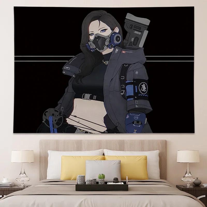 Японские плакаты и принты для украшения комнаты подростка, каваи, аниме, большой гобелен, настенные фрески для спальни, настраиваемые