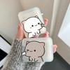 Мультяшный Чехол для Наушников Пара Кролик Медведь для Airpods 4-го 3-го Pro 3 Жесткий Чехол для Airpod 2 3 1 Защитный Аксессуар Оболочка Fundas