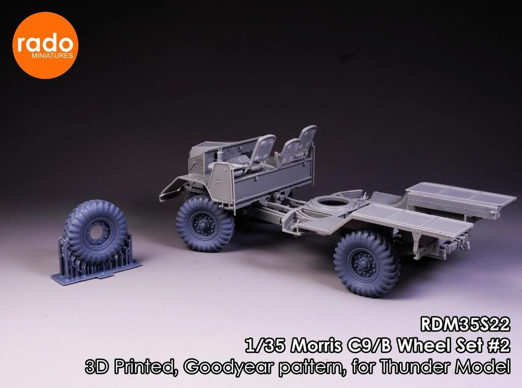 RAD Миниатюрный британский Morris Bofors Вес Деформация Набор шин 2 Шина Goodyear Напечатанные на 3D-принтере Громовые пластиковые детали для модели RDM35S21 1/35 C9/B (для модели)