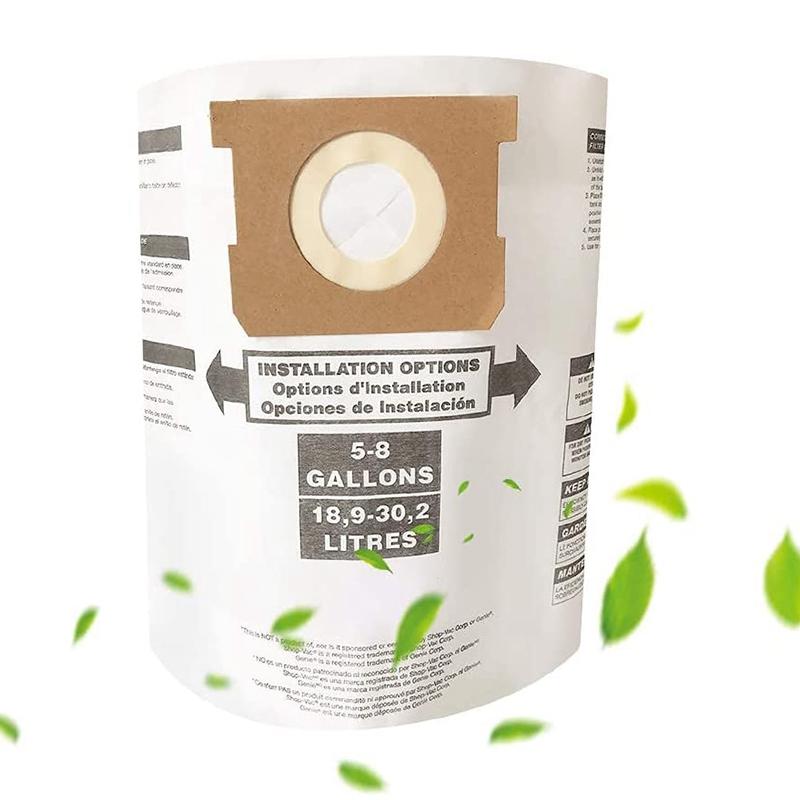 Упаковка из 9 сменных фильтровальных мешков для пылесосов Shop Vac Bags, одноразовые фильтр-мешки для сбора пыли объемом 5–8 галлонов