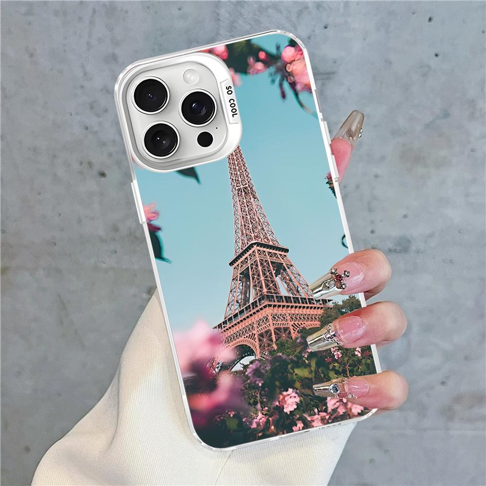 Чехол для телефона Париж Эйфелева башня Для IPhone 16 15 14 13 12 11 Pro Max X XR XSMAX 8 7 Plus Матовый Ударопрочный Задний чехол