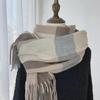 2022 Women's Plaid Scarf: Korean Style, Autumn/Winter, Imitation Cashmere, Tassel Shawl, Thick & Warm.