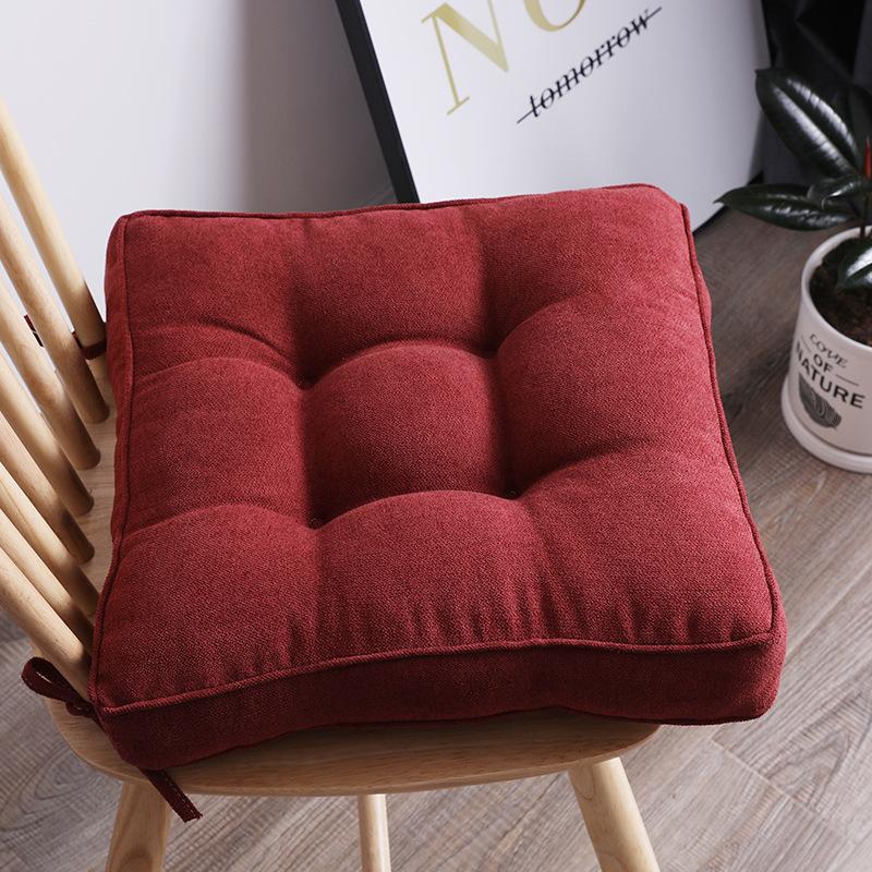 Solid Color Thickening Seat Cushion Office Back Cushion Dual Purpose Domestic Dining Chair/sofa Cushion Floor Soft Mat Square