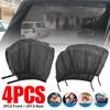 4 шт. универсальных автомобильных солнцезащитных козырька - черная сетка с защитой от ультрафиолета для передней и задней стороны, дышащие шторы для защиты от солнца и затенения автомобиля