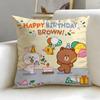 Популярный мультяшный бренд LINE friends Наволочка Мягкая и Легко стирающаяся – Универсальная для Дивана, Кровати, Путешествий и Офиса