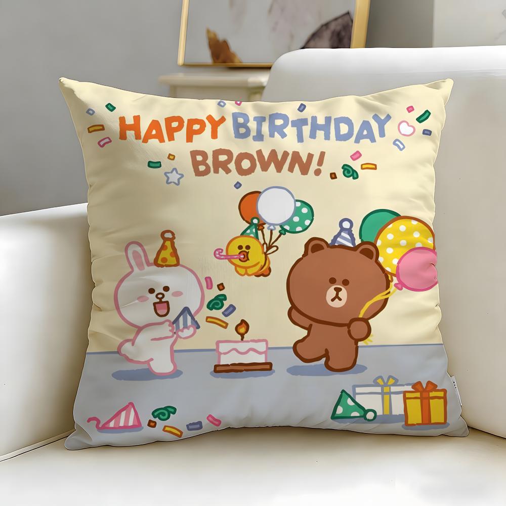 Популярный мультяшный бренд LINE friends Наволочка Мягкая и Легко стирающаяся – Универсальная для Дивана, Кровати, Путешествий и Офиса