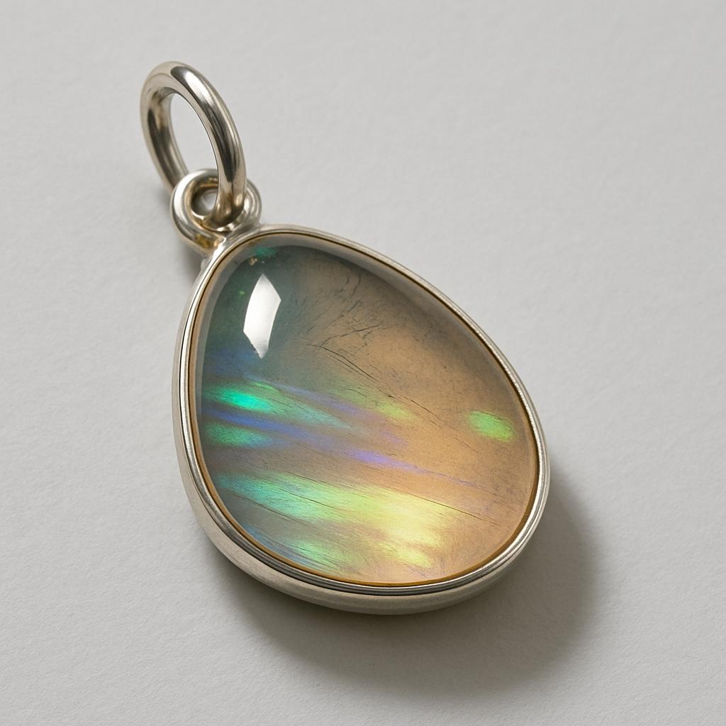 19.8 Ct Natural Multicolor Fire Opal 925 Sterling Silver Pendant