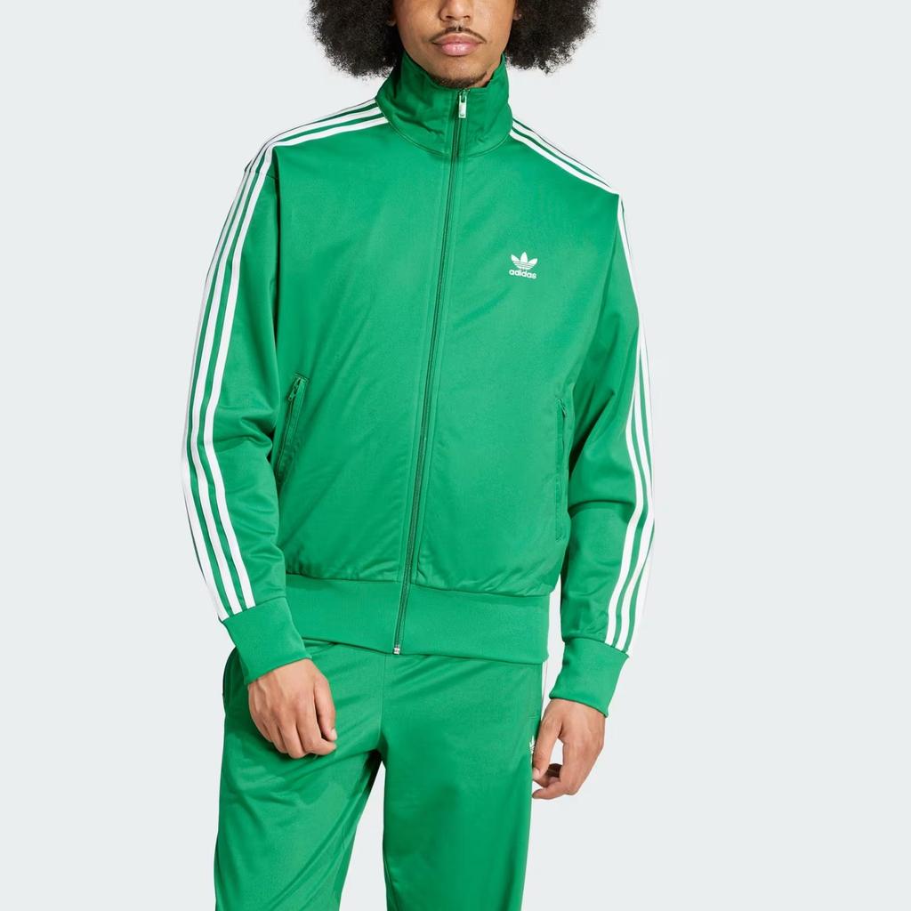 adidas Оригинальная спортивная куртка adicolor Classics Firebird Зеленая с Белым JD0183