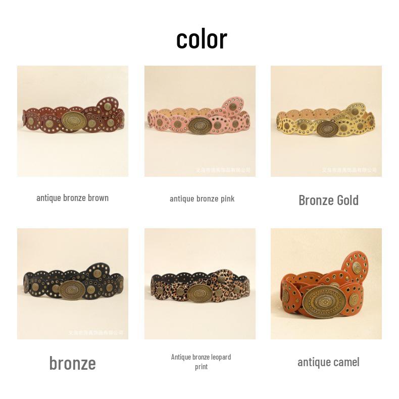 Женский ретро-платье с овальным поясом-люверсами в стиле пустоши