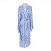 2021 European & American Leopard Print Rayon Beach Cover-up Robe with Belt