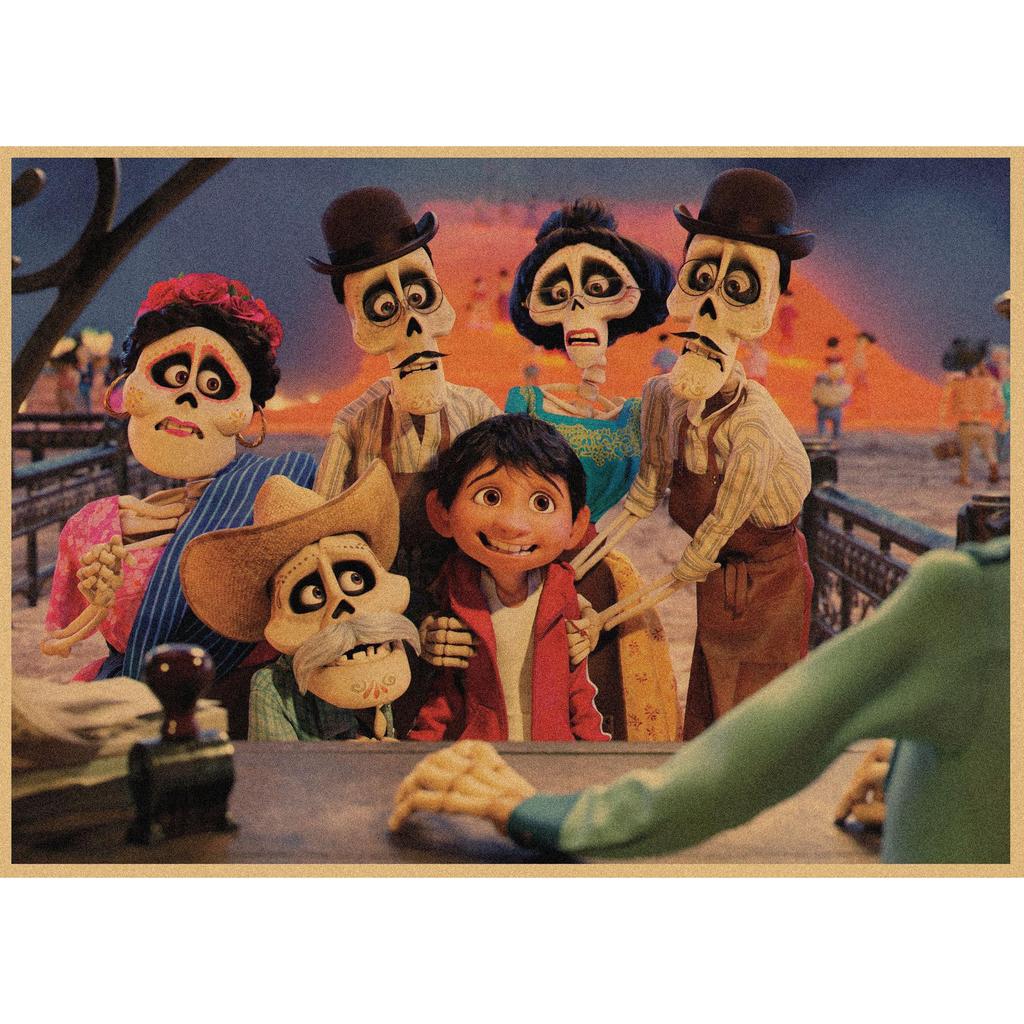 Ретро Аниме Постер из Крафт-бумаги Coco - Декоративное Настенное Искусство Фреска