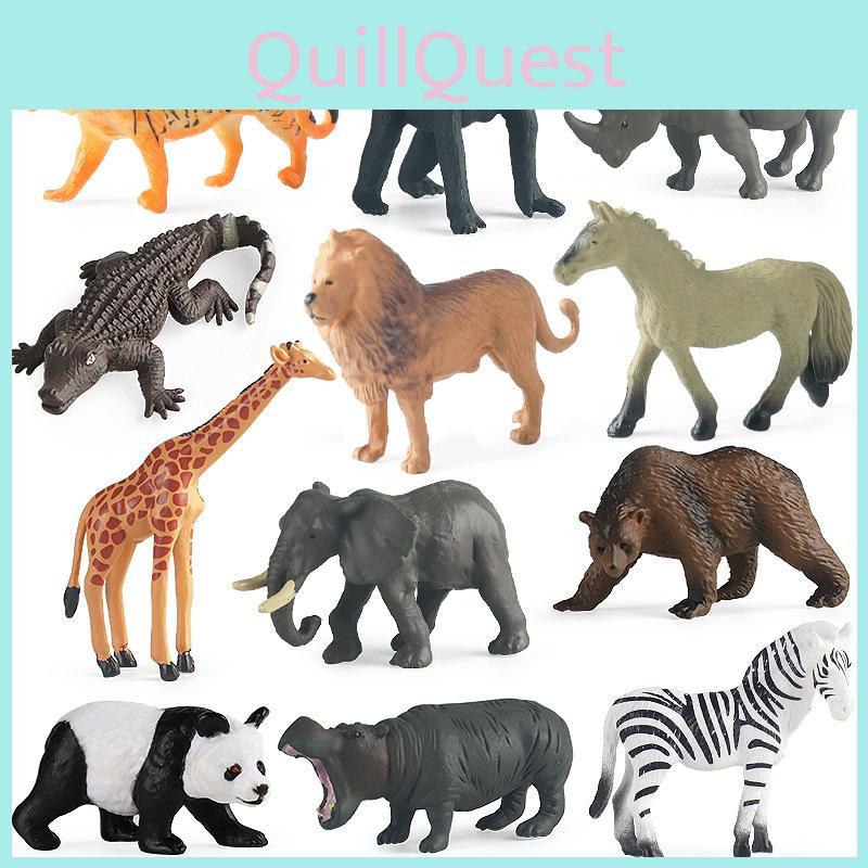 Miniature Wild Animal Figurines Collection With Static Plastic Figures For Home Display And Gift