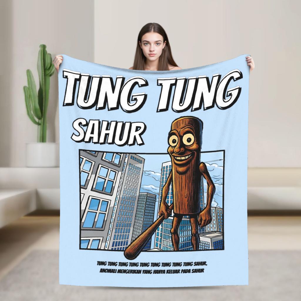 Bombardino Crocodilo Italian Brainrot Blanket Fleece Funny Meme Soft Throw Blankets for Airplane Travel Bedding Quilt