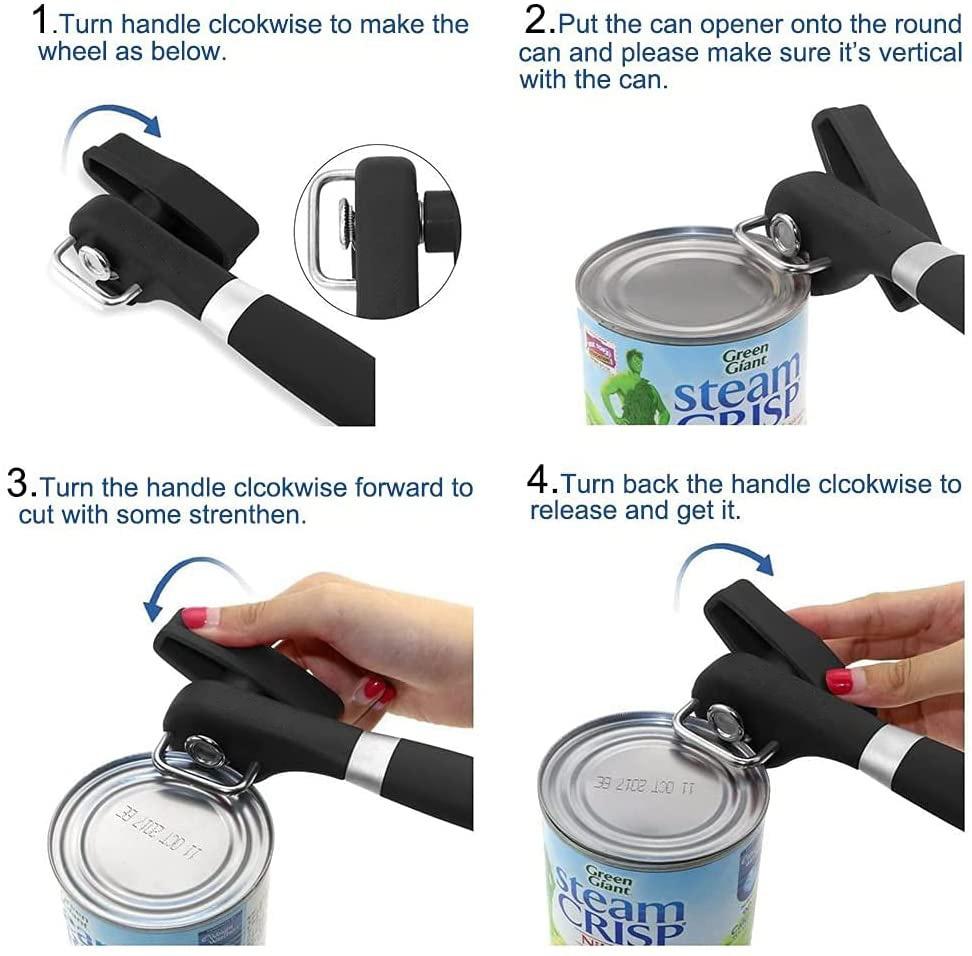 Safe Cut Can Opener, Smooth Edge Can Opener Handheld, Food Grade Stainless Steel Cutting Can Opener For Kitchen Tools Acceesorie