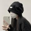 Thickened Fleece Wool Skullies Korean Style Warm Wool Cap Soft Letter Pullover Hats  Streetwear