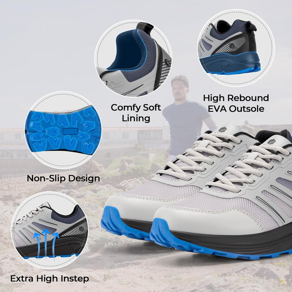 Trail Running Wide 2E Hiking Running Mountain Climbing [FitVille] Men's Shoes, 4E, Shoes, Shoes, Lightweight, Breathable, Sneakers, Multifunctional,
