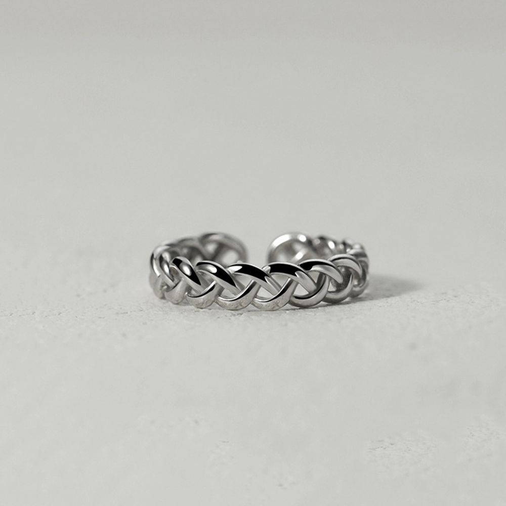 Day Gift Personality Korean Style Jewelry Men Geometric Ring Punk Finger Buckle Line Ring