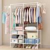 Floor Standing Coat Rack Bedroom Double Row Clothe Shelves Simple Large Capacity Wardrobe Closet For Clothes And Shoes Assembly