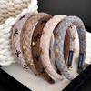 Elegant High Cranium Headbands Flocking Hairpin Hair Hoop  Women Hair Accessories