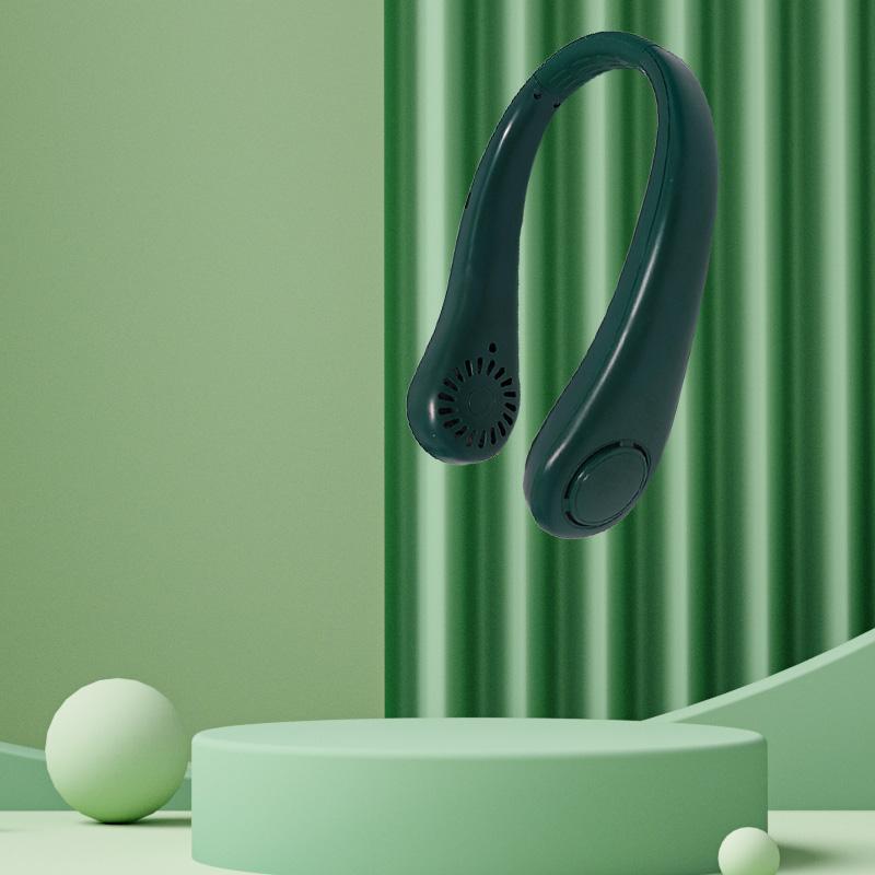 Мини-вентилятор на шею без листьев, удобный, 1200 мАч, 3 скорости ветра, зарядка через USB, охлаждающий вентилятор, подходит для занятий спортом на открытом воздухе