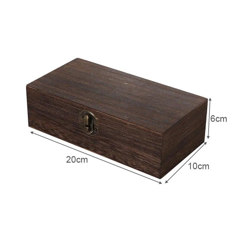 Деревянный ящик в стиле ретро, ​​винтажный футляр для ювелирных изделий, архаичный ящик для хранения ювелирных изделий, домашний настольный деревянный ящик для хранения мелочей, шкатулка