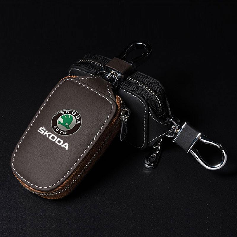 vhnws1 Car Key Holder Keychain Organizer Key Wallet Key Case For Skoda octavia 3 2 superb 3 kodiaq Superb Fabia Kamiq Karoq Accessories